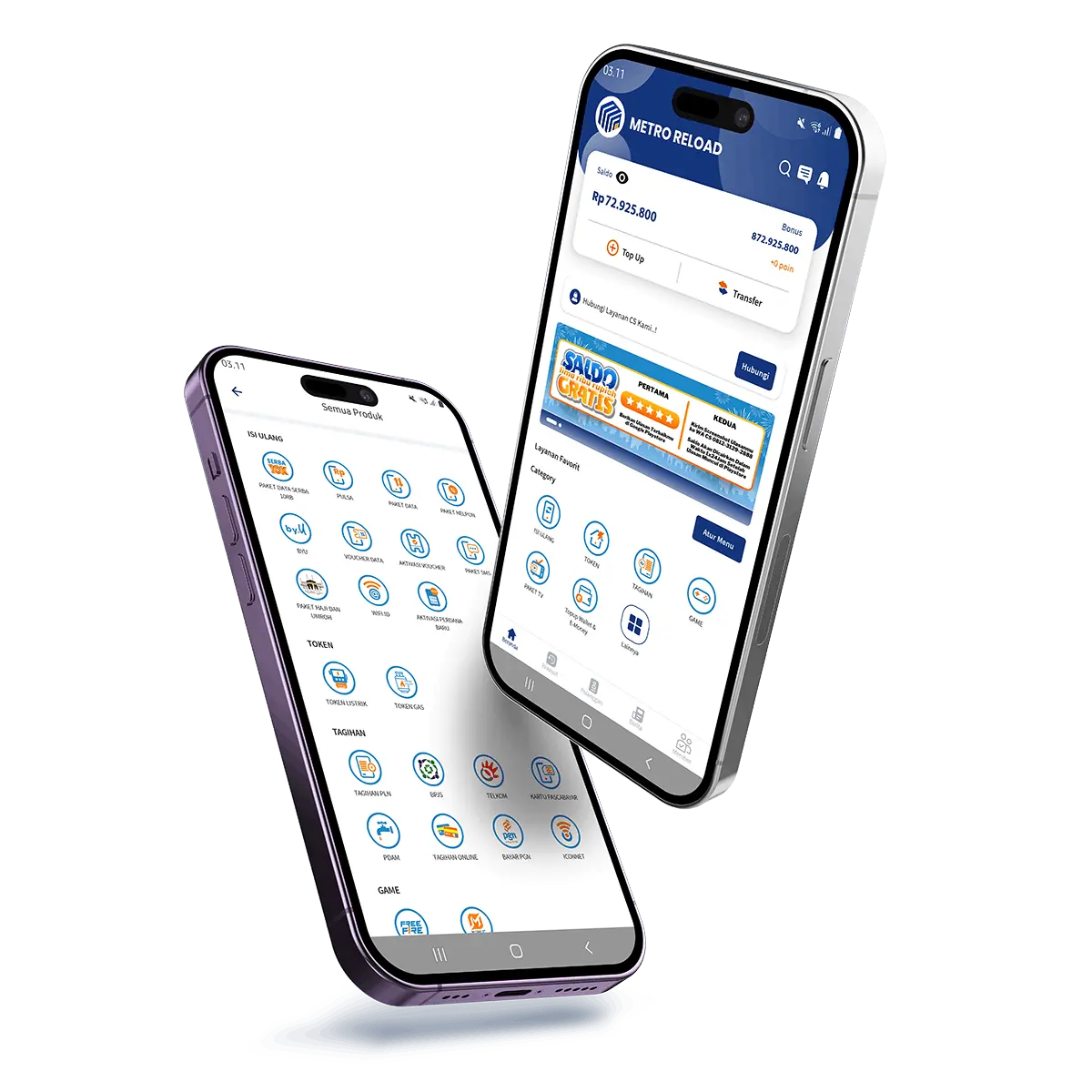 Aplikasi Metro Reload untuk transaksi pulsa, paket data dan PPOB